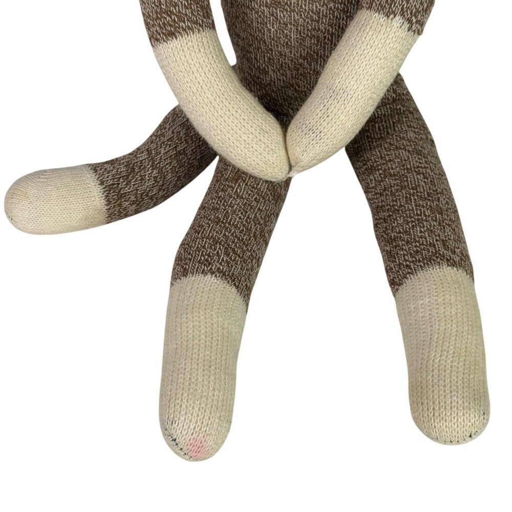 Ozark Mountain Kids Sock Monkey Plush Brown & Cream 20 Inches Stuffed Animal VTG - Picture 4 of 11
